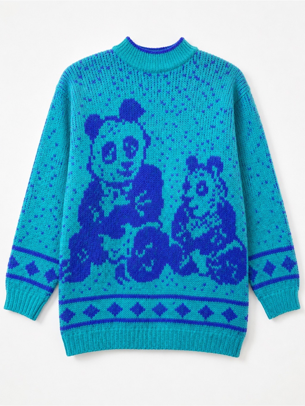 Vintage Stefanel 1980 Made in Italy Panda Bears Novelty Sweater